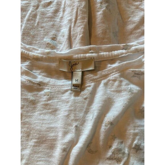 Joie white semi sheer silver star Tshirt - Picture 2 of 7